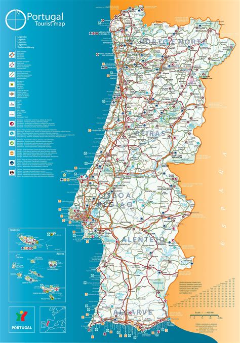 carte portugal détaillée|Carte MICHELIN Portugal